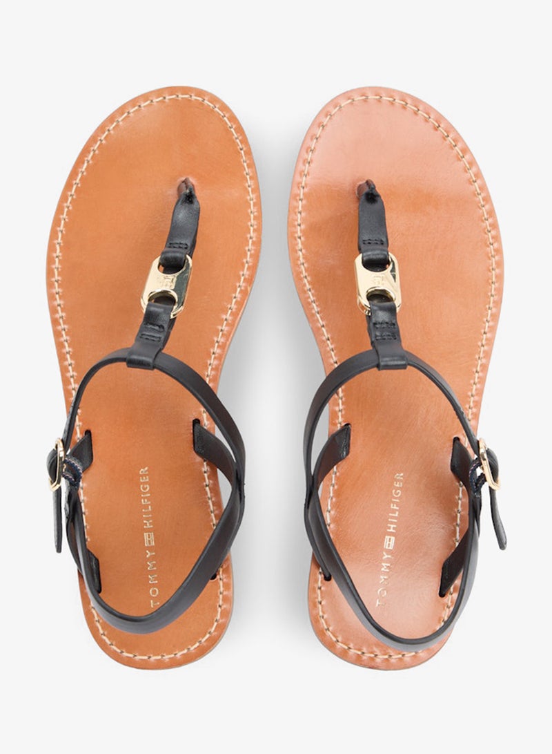 TOMMY HILFIGER Leather TH Monogram Strap Sandals - Image 5